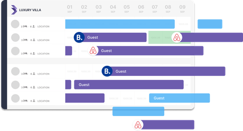 Screenshot of property overview in loggia pms