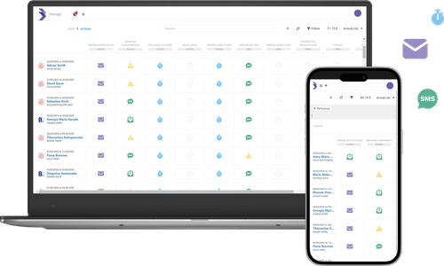 Screenshot of loggia booking engine and mobile applications